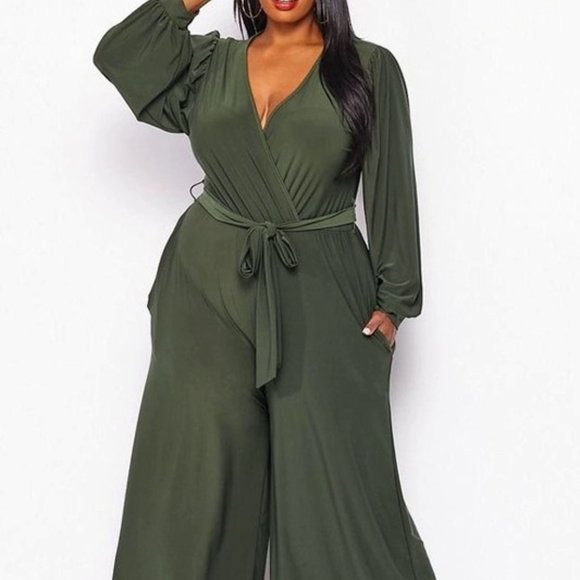 Pants - Gorgeous Jumpsuit  Plus size In Olive